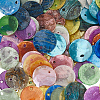 140Pcs 14 Styles Spray Painted Natural Capiz Shell Connector Charms BSHE-SC0001-34-7