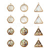 Craftdady 12Pcs 6 Styles Natural Shell Pendant Sets SHEL-CD0001-03-13