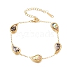 304 Stainless Steel Enamel Link Bracelets for Women SA-K003-06B-G-2
