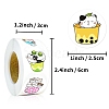 Round Paper Cat in Cup Cartoon Sticker Rolls PW-WG36611-01-3