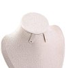 Bust Shaped Microfiber & Wood Jewelry Necklace & Earrings Display Stands NDIS-H042-01A-03-3