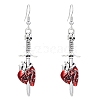 Alloy Enamel Pendant Dangle Earrings PW-WG2DBDB-01-1