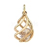Brass Pave Clear Cubic Zirconia Charms KK-CBA7157-10G-1