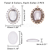   Tibetan Style Alloy Flat Oval Pendant Cabochon Settings and Clear Oval Glass Cabochons DIY-PH0024-97-2