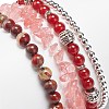 4Pcs 4 Style Natural Mixed Gemstone Beaded Stretch Bracelets Set BJEW-JB08878-5