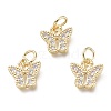 Brass Micro Pave Clear Cubic Zirconia Pendants KK-P188-N01-G-1