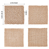 DELORIGIN 12Pcs 4 Style Square Jute Braided Mats AJEW-DR0001-12-2