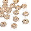 Apetalous Half Round/Dome Brass Micro Pave Cubic Zirconia Bead Caps ZIRC-D062-G-1