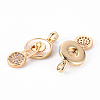 Brass Micro Pave Clear Cubic Zirconia Pendants KK-T062-100G-NF-2
