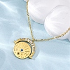 304 Stainless Steel Crystal Rhinestone Coin Evil Eye Pendant Necklaces for Women NJEW-U032-04G-3