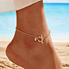 925 Sterling Silver Anklet AJEW-Z029-06G-3