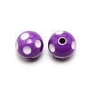 Opaque Resin Beads RESI-WH0026-10C-1