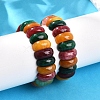 Dyed Natural Multi-Color Agate Beaded Stretch Bracelets for Women Men BJEW-M049-09A-3