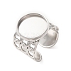 304 Stainless Steel Cable Chain Cuff Ring Components SA-CBA94B1-01P-04-1