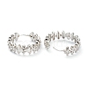 Brass Micro Pave Clear Cubic Zirconia Huggie Hoop Earrings EJEW-A058-14P-2