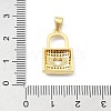 Brass Micro Pave Clear Cubic Zirconia Pendants KK-A221-10G-3