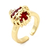 Brass Micro Pave Cubic Zirconia Open Cuff Rings RJEW-P178-02B-G-4