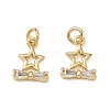 Brass Micro Pave Clear Cubic Zirconia Charms CU-CBAF0F8-16I-G-1