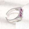 Brass Micro Pave Cubic Zirconia Cuff Open Rings for Women RJEW-L343-02P-05-2