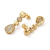 Brass Micro Pave Cubic Zirconia Dangle Stud Earrings EJEW-P252-06C-G-2
