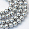 Baking Painted Pearlized Glass Pearl Round Bead Strands HY-Q003-10mm-34-1