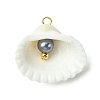 Natural Shell & Imitation Pearl Pendants PALLOY-JF03376-01-3