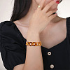 ARRICRAFT Leopard Print Pattern Resin Linking Rings FIND-AR0003-06-6