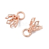 Flower Rack Plating Brass Filigree Bead Cap Bails KK-L102-27RG-2