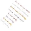 8 Pieces No Buckle Extension Chain Sterling Silver Extender Chains with Love Heart Necklace Bracelet Anklet Removable Chain Extenders Charms for DIY Jewelry Making Accessories JX628A-1