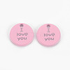 Spray Painted Alloy Charms for Valentine's Day PALLOY-Q433-027B-RS-1