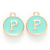 Golden Plated Alloy Enamel Charms ENAM-S118-05P-1