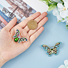 HOBBIESAY 2Pcs 2 Style Rhinestone Butterfly Brooch Pin JEWB-HY0001-16-3