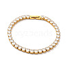 Clear Cubic Zirconia Tennis Bracelet BJEW-E009-25A-G-1