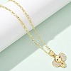 Brass Micro Pave Clear Cubic Zirconia Pendant Necklaces for Women NJEW-M084-02G-02-5