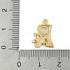 Brass Crystal Rhinestone Letter Links Connector Charms KK-S395-06G-R-3