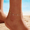 925 Sterling Silver Cable Chain Anklet AJEW-Z029-08G-4