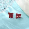 Hypoallergenic Bioceramics Zirconia Ceramic Butterfly Stud Earrings EJEW-C065-01C-2