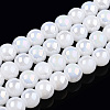 Electroplate Imitation Jade Glass Beads Strands GLAA-T032-J8mm-AB01-1