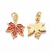 Autumn Theme Brass Cubic Zirconia Charms X-KK-P216-06MG-02-2