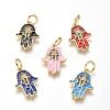 Brass Micro Pave Cubic Zirconia Pendants KK-G374-20G-1