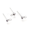 202 Stainless Steel Stud Earring Findings STAS-I324-01P-6mm-2