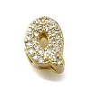 Brass Micro Pave Cubic Zirconia Letter Multi-Strand Links KK-D295-32G-17-1