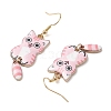 Brass Cat Shape Dangle Earrings EJEW-TA00599-5