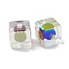 UV Plating Rainbow Iridescent Acrylic Beads OACR-H112-20D-2