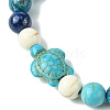 Summer Beach Turtle Dyed Synthetic Turquoise Bracelets BJEW-JB10896-01-3