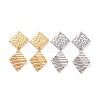 304 Stainless Steel Double Rhombus Dangle Stud Earrings for Women EJEW-G328-17-1