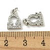 Rack Plating Brass Micro Pave Cubic Zirconia Pendants KK-K386-02C-P-3