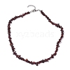 Natural Garnet Chip Beaded Necklace NJEW-JN04615-09-4