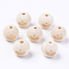 Unfinished Natural Wood European Beads WOOD-S057-002B-1