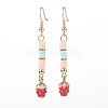 Polymer Clay Heishi Beads Dangle Earrings EJEW-JE04487-1